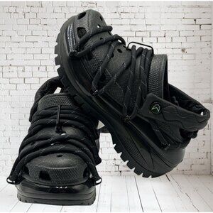NEW Rauw Alejandro x Crocs Mega crush clog Black MENS 5 Womens 7-2 Extra Lace